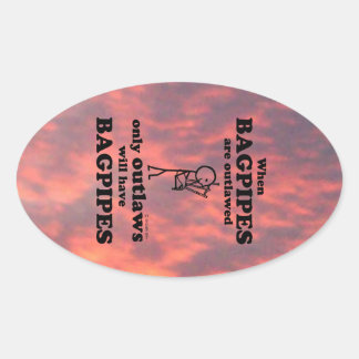 Bagpipe Oval Sticker