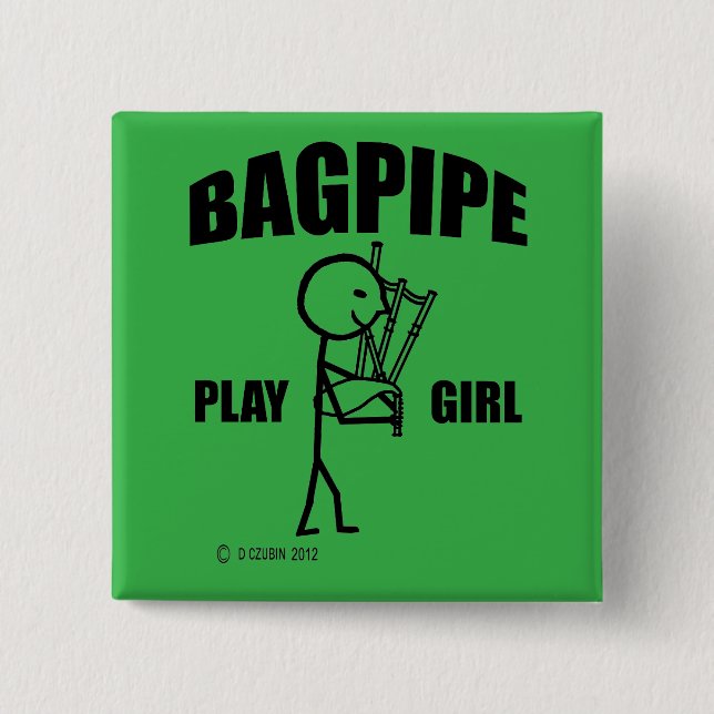 Bagpipe Play Girl Button (Vorderseite)