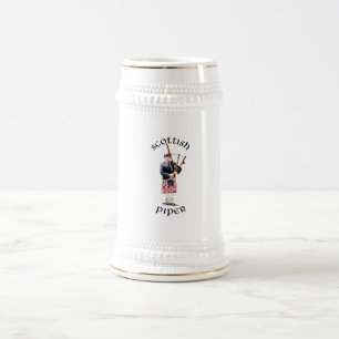 Bagpipe Player in Red Kilt Bierglas