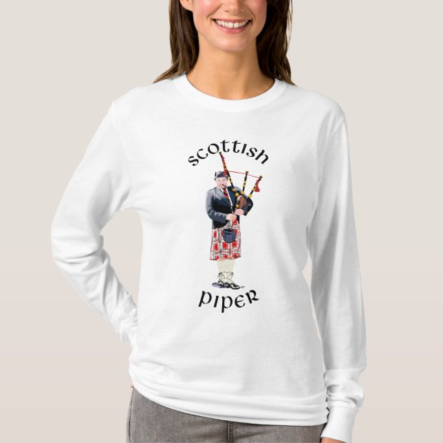 Bagpipe Player in Red Kilt T-Shirt (Vorderseite)