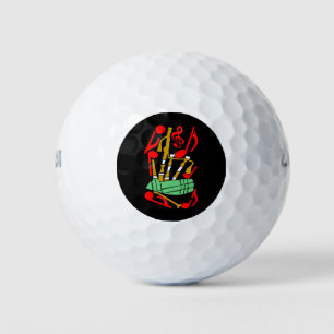 Bagpipe Red Musiknotens Golfball