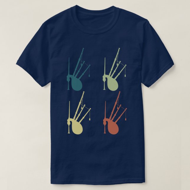 Bagpipe Retro T-Shirt (Design vorne)