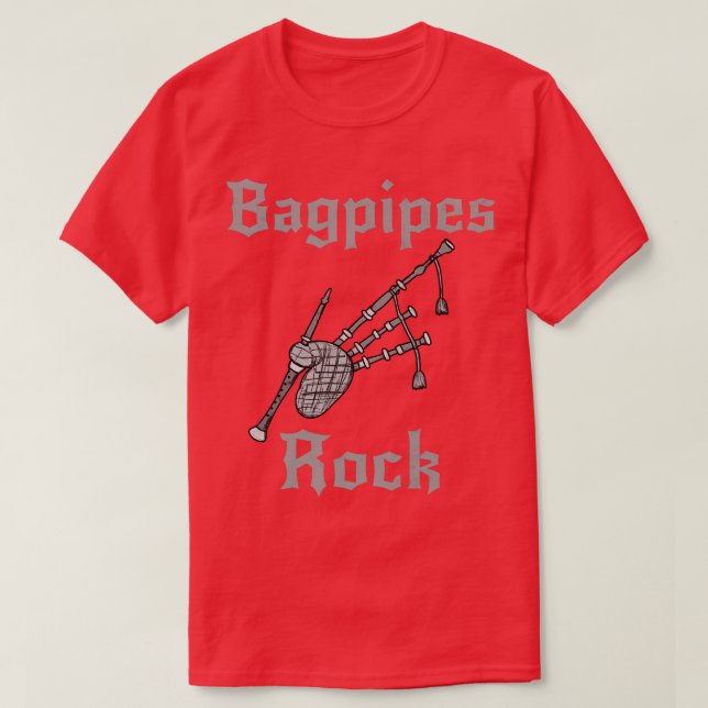 Bagpipe Rock Scottish Musician Rock Goth T-Shirt (Design vorne)