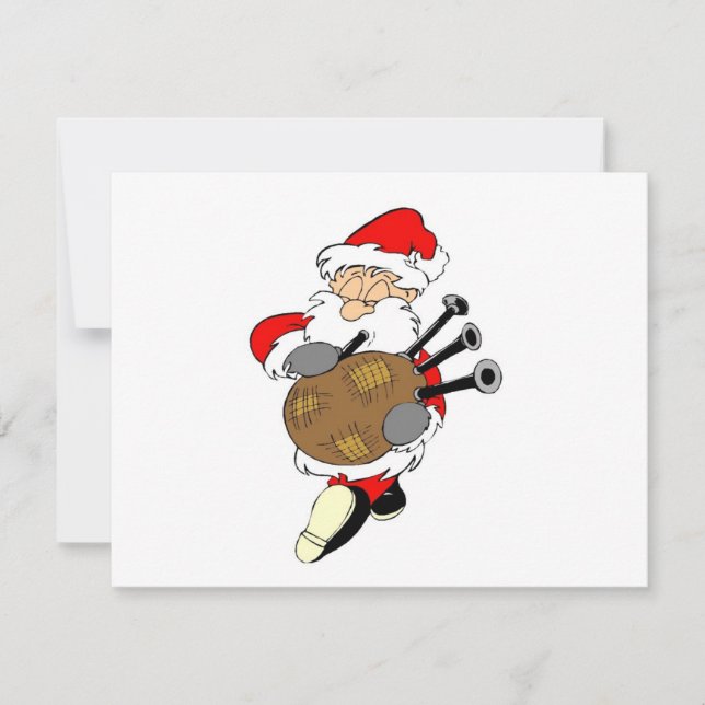 Bagpipe Santa Feiertagskarte (Vorderseite)