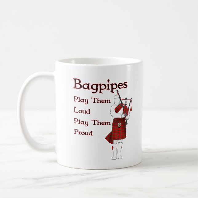 Bagpipe spielt sie Loud Kaffeetasse (Links)