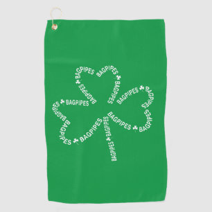Bagpipe Text-Kleeblatt Golfhandtuch