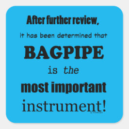 Bagpipe wichtigste Instrument-Aufkleber Quadratischer Aufkleber