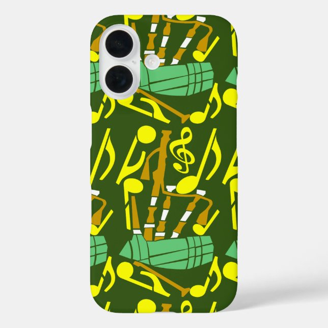 Bagpipe Yellow Musiknotens Case-Mate iPhone Hülle (Rückseite)