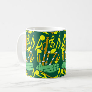 Bagpipe Yellow Musiknotens Kaffeetasse