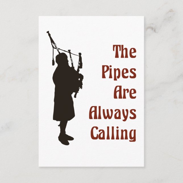 Bagpiper Card - Die Rohrleitungen rufen immer an (Vorderseite)