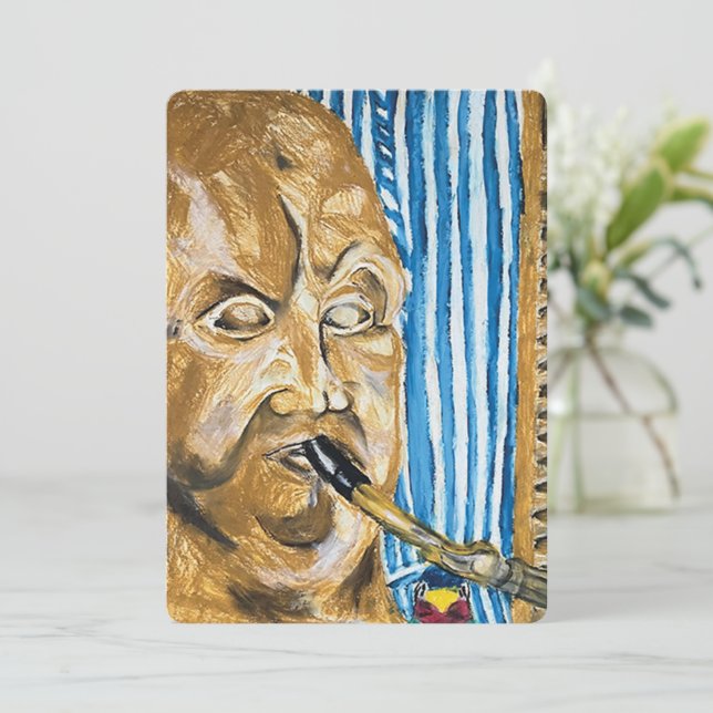 Bagpiper Feiertagskarte (Stehend Vorderseite)