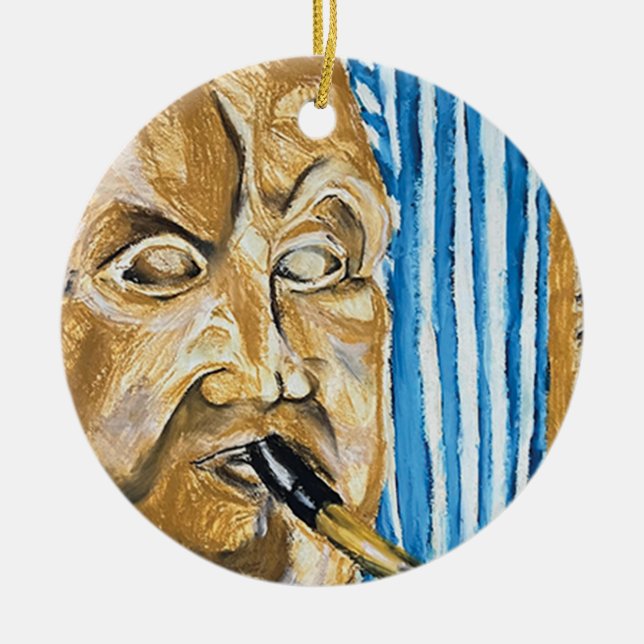 Bagpiper Keramik Ornament (Vorne)