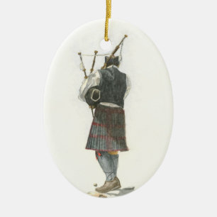 Bagpiper Keramik Ornament