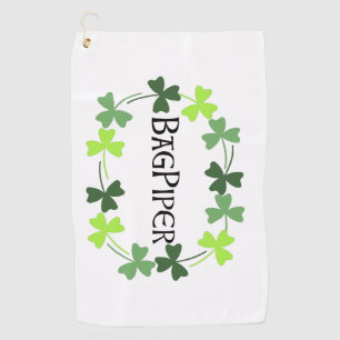 Bagpiper Kleeblatt Oval Golfhandtuch