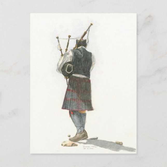 Bagpiper on Beach Postkarte (Vorderseite)