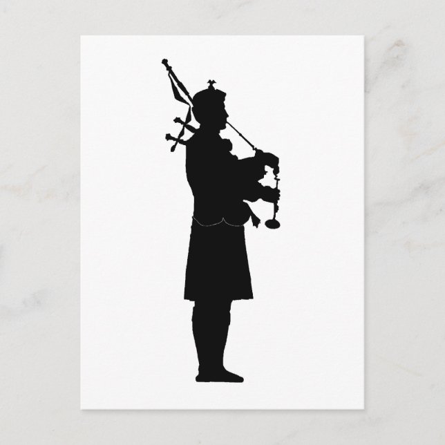 Bagpiper-Silhouette Postkarte (Vorderseite)