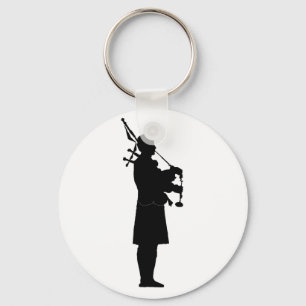 Bagpiper-Silhouette Schlüsselanhänger