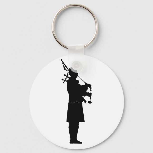 Bagpiper-Silhouette Schlüsselanhänger (Vorderseite)