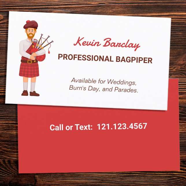 Bagpiper Visitenkarte (Bagpiper Business Cards)