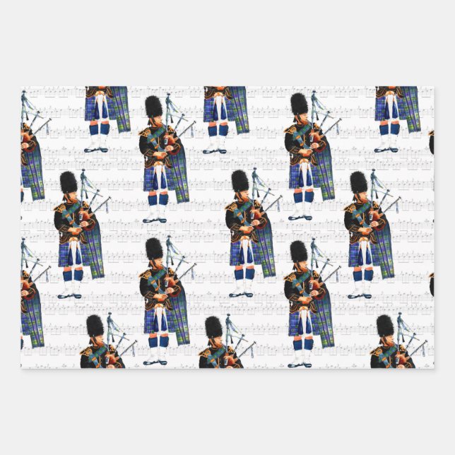 Bagpiper Wrapping Paper Geschenkpapier Set (Vorderseite 3)