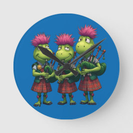 Bagpipers for Burns Supper Scottish Runde Wanduhr
