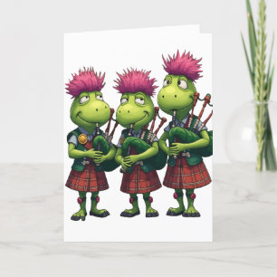 Bagpipers für Burns Supper Scottish Greeting Card Feiertagskarte