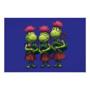 Bagpipers für Burns Supper Scottish Thistles Poster