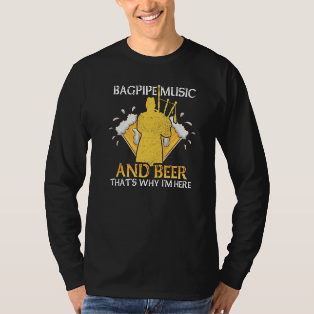 Bagpipes and Beer  Bagpiper Bagpipe Player Bagpipe T-Shirt (Vorderseite)