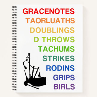 Bagpiping Notebook 8,5" x 11" Notizbuch