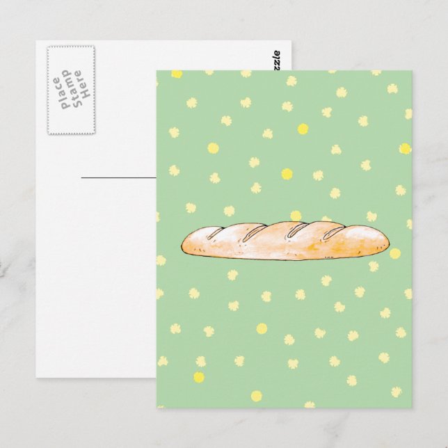 Baguettbrot Postkarte (Vorne/Hinten)
