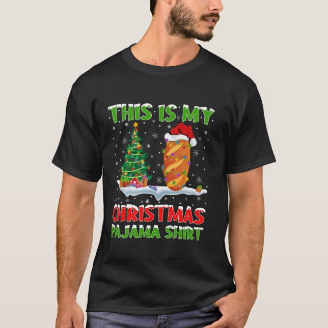 Baguette Bread Xmas Tree Lights This Is My Christm T-Shirt (Vorderseite)