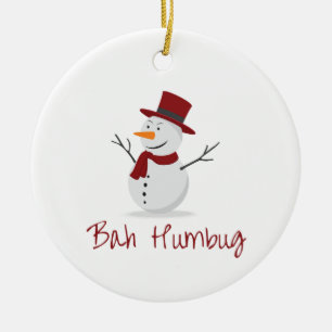 Bah Humbug - boshafter Schneemann - Weihnachten Keramik Ornament