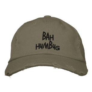 ‚Bah Humbug‘ Cap / Hat Bestickte Kappe