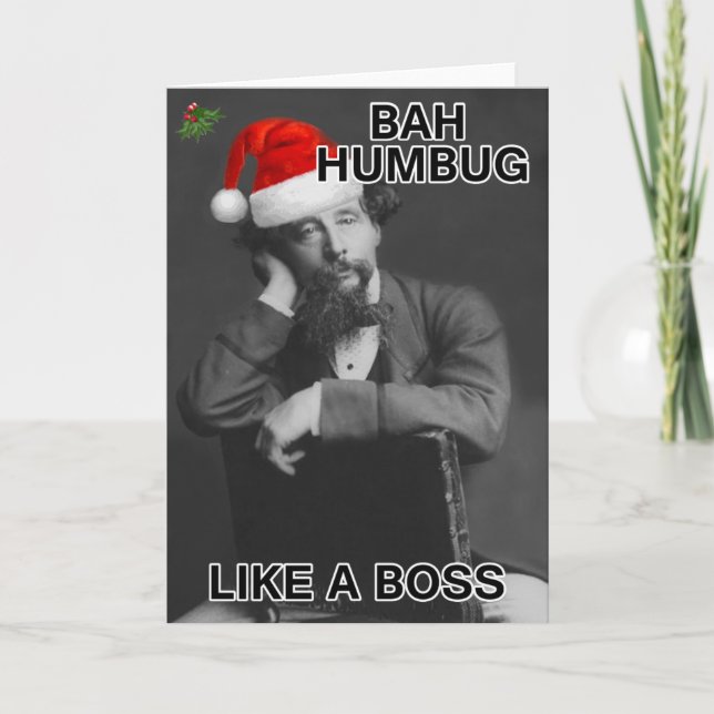 Bah Humbug Christmas Feiertagskarte (Vorderseite)