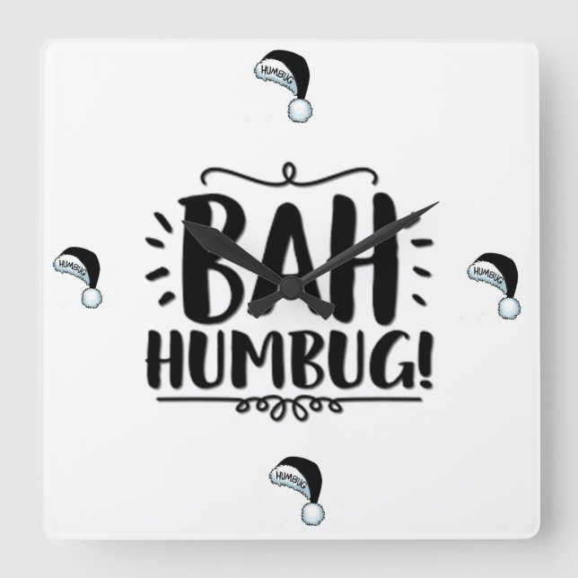 BAH HUMBUG CLOCK QUADRATISCHE WANDUHR (Vorderseite)