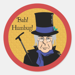 Bah! Humbug! Ebenezer Scrooge Runder Aufkleber
