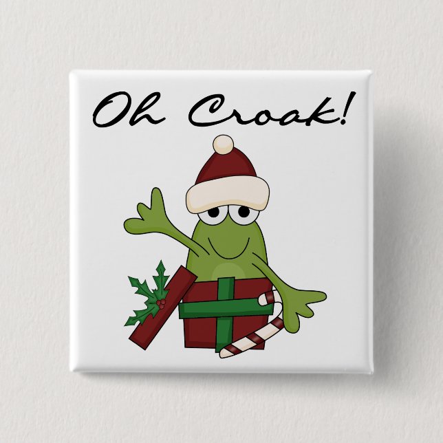 Bah Humbug Frog Weihnachtsgeschenke und Geschenke Button (Vorderseite)
