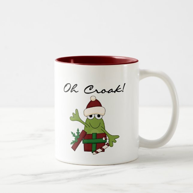 Bah Humbug Frog Weihnachtsgeschenke und Geschenke Zweifarbige Tasse (Rechts)