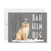 Bah Humbug Funny Cat Christmas Postcard