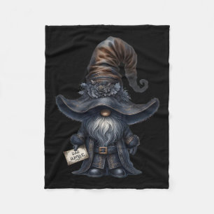 Bah Humbug Gnome in Dark Santa Outfit Funny Anti C Fleecedecke