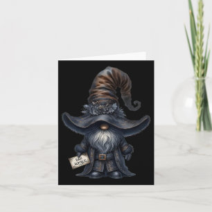 Bah Humbug Gnome in Dark Santa Outfit Funny Anti C Karte