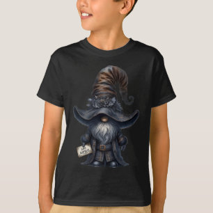 Bah Humbug Gnome in Dark Santa Outfit Funny Anti C T-Shirt