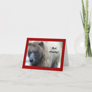 Bah! Humbug! Grizzlybär Holiday Notecard Feiertagskarte