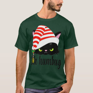 Bah Humbug Merry Christmas Funny Cat Lover T-Shirt