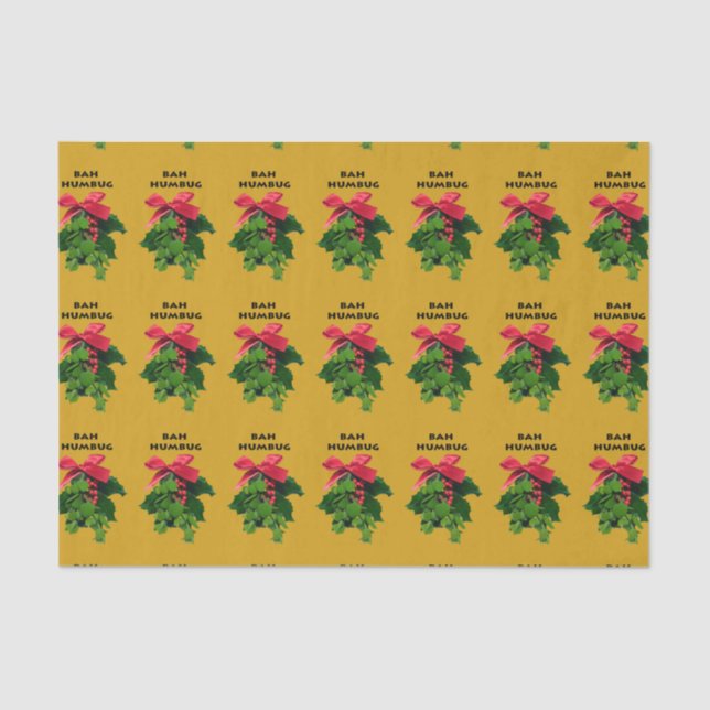 Bah Humbug Mistletoe Tissue Paper Seidenpapier (Vorderseite)