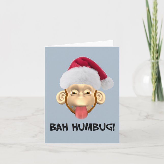 Bah Humbug Monkey-Karte Feiertagskarte (Vorderseite)