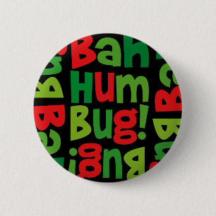 Bah Humbug-Muster-Knopf Button