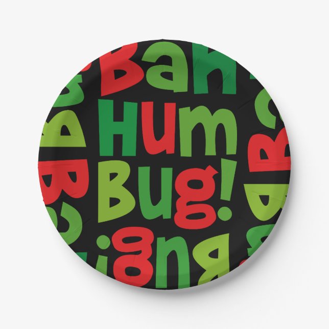 Bah Humbug Pappteller (Vorderseite)