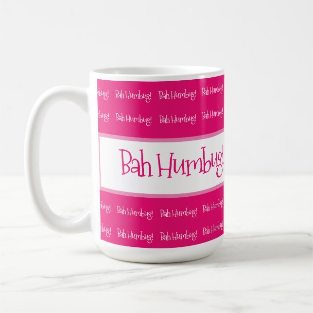 Bah humbug pink Christmas Kaffeetasse (Links)