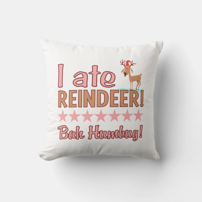 Bah Humbug Reindeer Zollkissen Kissen (Vorderseite)